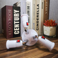 Adaptateur de douille de lampe E27 vers E27 avec interrupteur marche/arrêt et vis réglable pour ampoules LED, idéal pour l'éclairage domestique
