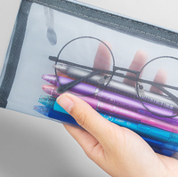 Trousse à crayons en maille minimaliste-Organisateur d'examen transparent de grande capacité, sac de papeterie scolaire portable pour étudiants
