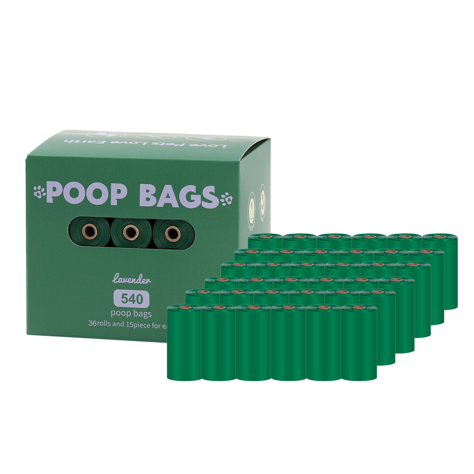 36 ม้วนสีเขียวล้วน