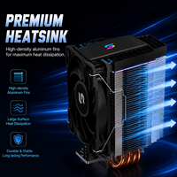 Ventilateur de refroidissement pour processeur d'ordinateur ARGB LED à 4 caloducs en cuivre, compatible LGA 2011 1366 1200 1700 115X AM5 AM4 pour boîtier d'ordinateur