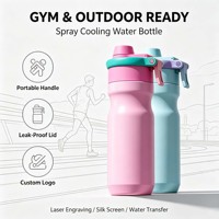Bouteille isotherme portable à pulvérisation 650 ml en acier inoxydable pour sports de plein air