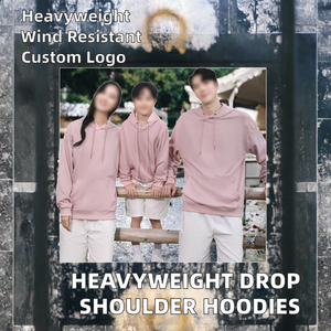 เสื้อฮู้ดดี้ทรงครอป บ็อกซี่ฟิต ผ้าคอตตอนหนา 300GSM ตัดเย็บแบบไหล่ตก มีเชือกผูก  ใส่สบาย ทรงโอเวอร์ไซส์  รับสกรีนโลโก้ สำหรับผู้ชาย - Product Image 2