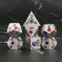Set Dadu DND Polihedral Kualitas Tinggi dari Paduan Seng, Grosir Kustom, D4-D20, 7 Buah dalam Kemasan Kotak dengan Layanan OEM/ODM