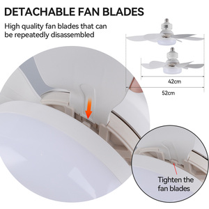 Ventilatore da soffitto a 6 pale <span class=keywords><strong>con</strong></span> <span class=keywords><strong>luce</strong></span> LED E27 per ventilatore da soffitto a 3 velocità del vento telecomando moderno ventilatore da soffitto <span class=keywords><strong>con</strong></span> <span class=keywords><strong>luce</strong></span> a led - Product Image 2