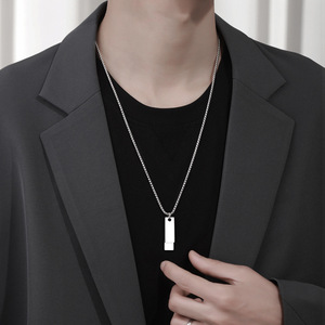Collana con Ciondolo Personalizzato in Acciaio Inossidabile per Uomo, Incisione Laser <span class=keywords><strong>di</strong></span> Logo e Nome, Vendita all'Ingrosso - Product Image 4