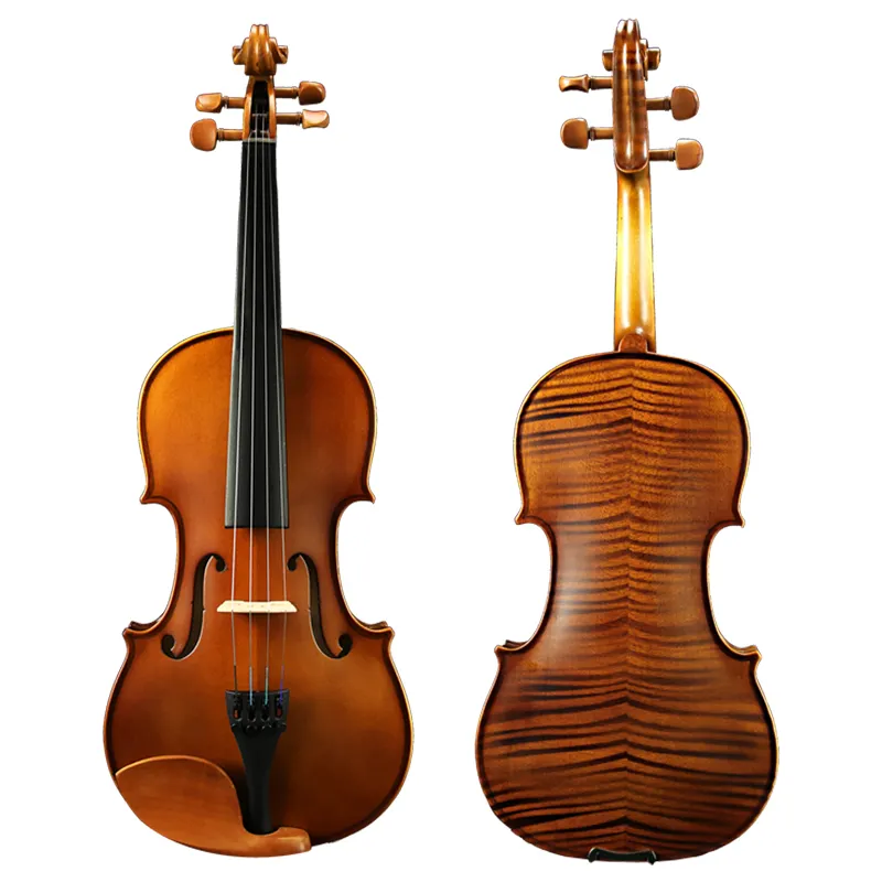 Professional Student Violin Instrument Solid Spruce Wood With Nice Flame Maple Factory Price 4/4