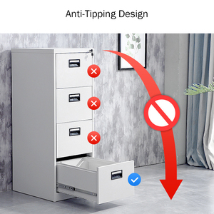 Classeur à suspendre pour documents Longs meubles en acier Rangement Bureau Métal Classeur vertical 4 tiroirs - Product Image 5