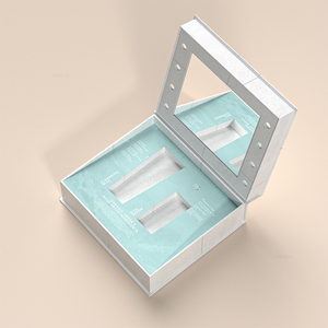 Chuyên nghiệp cứng nhắc các tông dẫn ánh sáng món quà vẻ đẹp PR hộp với gương chất lượng tuyệt vời xách tay mỹ phẩm bao bì Set - Product Image 4