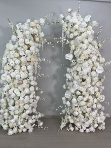 Décoration florale de fond de scène de mariage, rose artificielle en soie rose poudré et gypsophile pour arche, idéale pour les événements et la décoration de fêtes. - Product Image 6