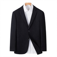 Blouson décontracté de luxe pour homme, style automne, pour jeunes professionnels, couleur unie, simple boutonnage, légèrement froissé, teint, 100% coton