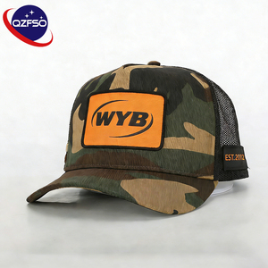 Casquette de baseball camouflage à 6 panneaux QZFSO, personnalisée, de haute qualité, avec logo imprimé, broderie, maille, style hip-hop, pour hommes - Product Image 1