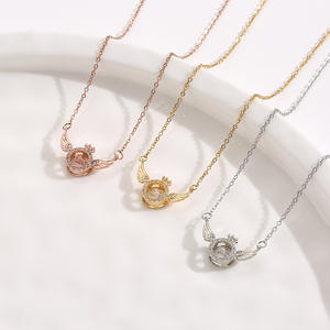 תכשיטי אופנה ליום האהבה, תליון לב 520 נייד וחמוד משובץ זירקון לנשים - Product Image 3