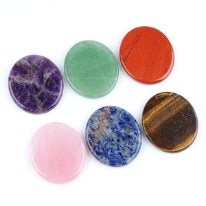 Pierre <span class=keywords><strong>de</strong></span> <span class=keywords><strong>cristal</strong></span> ovale polie, plate, créative, faite à la main, pour bijoux DIY, pierre <span class=keywords><strong>de</strong></span> vœu <span class=keywords><strong>de</strong></span> poche, galet inspirant 42x48mm - Product Image 1