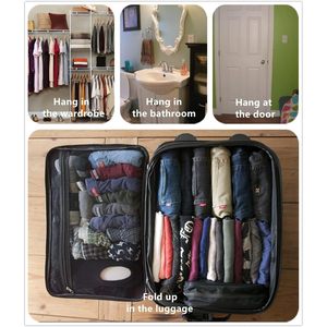 Foldable <b>Clear</b> Hanging <b>Toiletry</b> <b>Bag</b> Cosmetic Organizer Storage For Bathroom Travel Use - Product Image 5