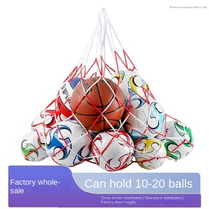Sac en filet en plastique rouge et blanc robuste et universel de grande capacité pour <span class=keywords><strong>accessoires</strong></span> de football, basketball, volley-ball et entraînement scolaire - Product Image 3