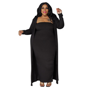 Wholesale Custom Logo Plus Size <strong>Women's</strong> Clothing <strong>Cloak</strong> Coat Tube Top Dress <strong>Cloak</strong> Two Piece Set <strong>Womens</strong> Sets Dresses - Product Image 2