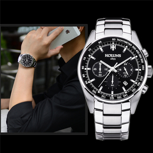 HOLUNS HLS006 Orologio da <span class=keywords><strong>Uomo</strong></span> Originale di Marca di Lusso, Moda, Acciaio Inossidabile, Multifunzione, Luminoso, Impermeabile, per Affari - Product Image 6
