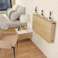 Table murale pliante en bois massif, bureau d'ordinateur, Table de salle à manger, Table d'étude