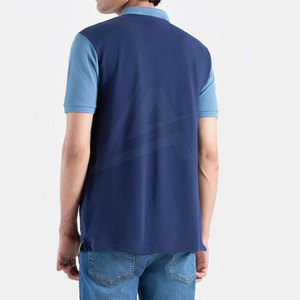 Comfortable Men's Polo T-Shirt Quick Dry Cotton Polyester Casual Solid Print Design Breathable Knitted Fabric - Product Image 2