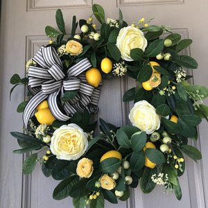 Decorazioni per la casa con ghirlande di plastica gialle a forma di rosa e limone, regali per le festività - Product Image 2