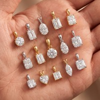 Collier pendentif diamant rond 1,02 carat à quatre griffes, diamant de laboratoire, or massif 14 carats, certifié IGI, bijoux fins sur mesure en gros