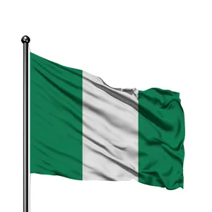 Wholesale 68D Polyester Material 90x150cm Nigeria Country World Patriotic Custom Nigerian Flags