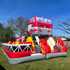 GMY Inflatables Camion de pompiers Énorme maison gonflable gonflable Maison Gonflable Inflables Infantiles Camion gonflable parcours d'obstacles - Product Image 3