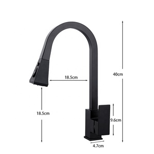 New Smart Automatic Sensor Matte Black Brass Deck-mounted <strong>Square</strong> Pull Out Kitchen Sink Faucet Cold Hot Water Mixer <strong>Tap</strong> XR1123 - Product Image 3