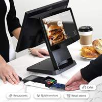 Terminal de Punto de Venta con Pantalla Táctil Dual de 15.6 Pulgadas, Sistema Todo en Uno, Android, NFC/Pago QR, Wi-Fi 6, 4GB+64GB RAM