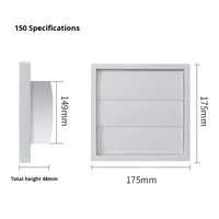 Grille d'aération carrée de 4 pouces pour l'extérieur de la maison, pare-vent, avec tuyau d'évacuation, gravité, ABS, sortie d'air de cuisine