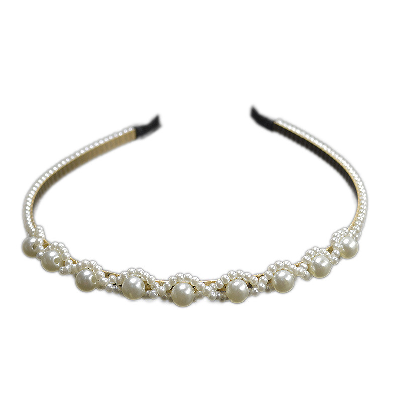 Обруч для волос с искусственным жемчугом Женский, классический белый элегантный обруч со стразами, свадебный аксессуар на голову