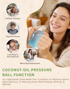 Balle en gelée arc-en-ciel à l'huile de coco, jouet sensoriel anti-stress, cadeau amusant pour fête d'anniversaire, soulagement de l'anxiété - Product Image 1