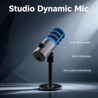 Microphone de jeu filaire professionnel DM68 USB/XLR, microphone dynamique de bureau, son de qualité studio pour PC, streaming, podcasting