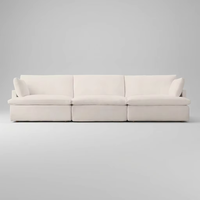 Canapé modulaire 3 pièces haut de gamme moderne de luxe avec accoudoirs à rail, sur mesure OEM/ODM, pour salon et usage commercial