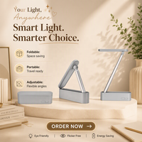 Lampe de bureau LED moderne et portable, pliable, rechargeable, à intensité variable, pour étudiant, lecture, USB, vente en gros, nouveauté, pour chevet
