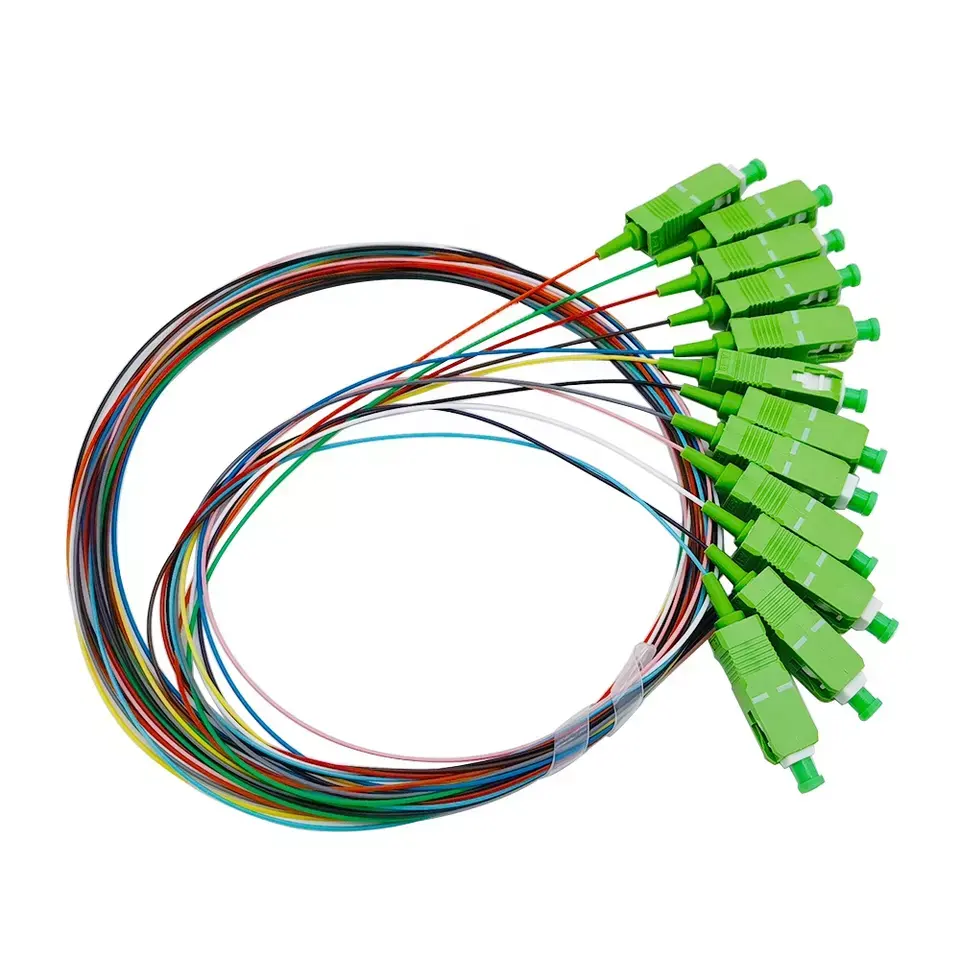 Factory customization SC/APC UPC PVC Jacket Single Mode 12 Colors 9/125 SM G657A LSZH fiber patch cord and fiber optic pigtail