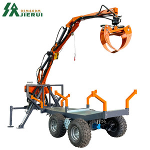 Fabrieks prijs hydraulische houtlaadtrailer, houttrailer, boomstamtrailer met kraan en grijper te koop - Product Image 3