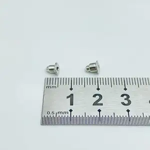 1000 buah/lot 5mm anting logam keselamatan penyumbat peluru karet aksesoris perhiasan bagian DIY sumbat telinga