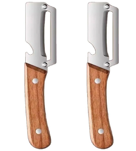 Set di 2 Pelapatate Multifunzione 2 in 1 con Apribottiglie e Manico in Legno, Lama in Acciaio Inossidabile, Utensile da Cucina - Product Image 1