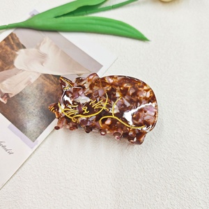 Cute Cat Hair Claw Wholesale Acetate Material Hair Clips For Girls Outdoor Retro Acetate Hair Claw Clip - Product Image 3