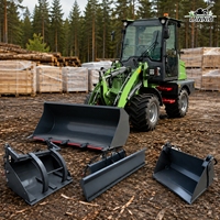 Chargeuse électrique à faible teneur en carbone, nouveau modèle LAWNIO, capacité de charge nominale de 1200 kg, haute efficacité, adaptée à la déneigement, chargeuse sur pneus