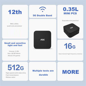 Nhà Máy AOC Máy Tính Để Bàn Nhỏ Máy Tính CPU N95 16G Ddr5 512G SSD Mini PC Wi-Fi <span class=keywords><strong>5</strong></span> Cho Nhà Văn Phòng Kinh Doanh - Product Image 2
