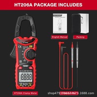 HABOTEST Ht206D penjepit Digital, Multimeter AC & DC arus listrik, kapasitor temperatur Ammeter NCV600A fitur pengukuran