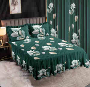 Listo para Enviar: Juego de 7 Piezas de Cubrecama Acolchado Tamaño King con Cortinas, Cubrecama de Lujo, Juego de Sábanas, Precio al por Mayor - Product Image 6