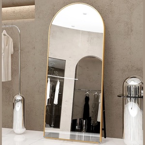 2025 mới hiện đại tùy chỉnh sang trọng phòng tập thể dục gương kim loại cong hàng đầu hợp kim nhôm sàn kim loại đứng gương để sử dụng nhà - Product Image 6