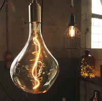 Ampoule LED flexible à filament irrégulier surdimensionnée A165 de 4W haute puissance au design moderne pour l'éclairage décoratif de la maison