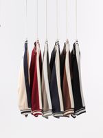 Fabricants de vêtements personnalisés printemps et automne 380 grammes Cardigan sweat-shirt Baseball veste couleur bloquée haut à manches longues