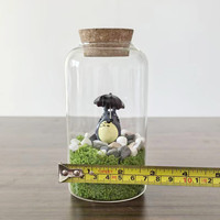 Pot en verre borosilicate fait main de 7*10 cm avec bouchon en liège pour la maison ou le bureau