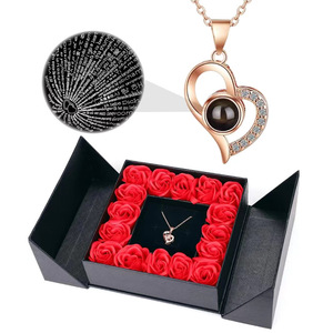 สร้อยคอรูปหัวใจสีแดงพร้อมกล่องของขวัญ-วันครบรอบวันวาเลนไทน์ของขวัญวันแม่สำหรับแม่และ<span class=keywords><strong>ภรรยา</strong></span> - Product Image 2