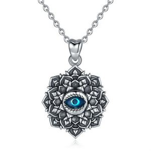 Merryshine 925 gioielli in argento sterling donne devils hamsa diabolico blue eye collana di fascino del pendente - Product Image 5